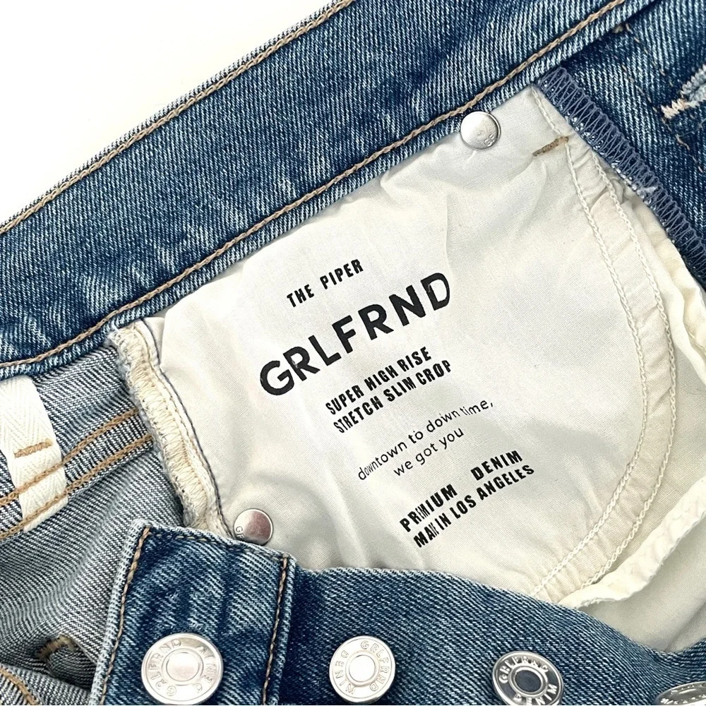 Grlfrnd The Piper Super High Rise Stretch Slim Crop in La Jolla - Picture 8 of 13